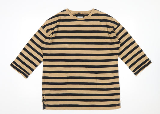 Fat Face Women’s Beige Striped 3/4 Sleeve Tunic Top UK 12