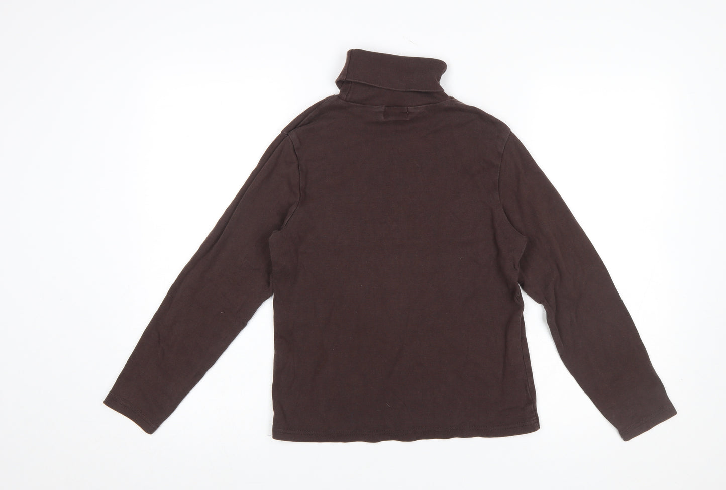 The House of Bruar Women’s Brown Roll Neck Long Sleeve Cotton Top Size 14