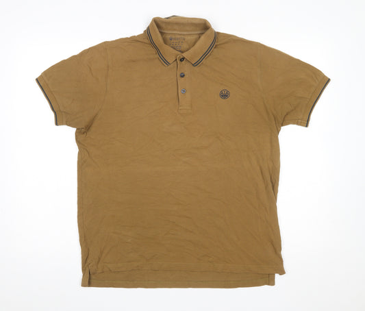 Beretta Men's Brown Cotton Stretch Polo Shirt Size M