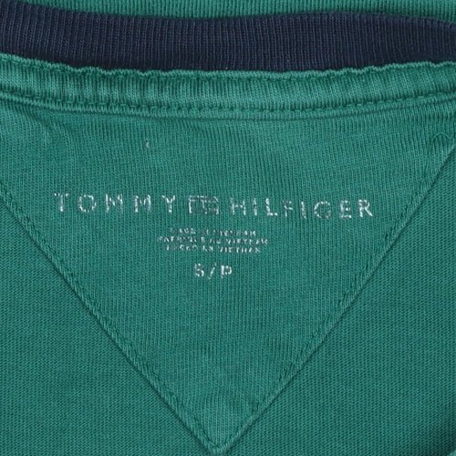 Tommy Hilfiger Men's Green Logo Crew Neck Cotton T-Shirt Size S