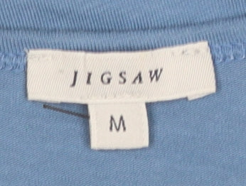 Jigsaw Women Blue Long Sleeve Cotton Stretch Basic T-Shirt M