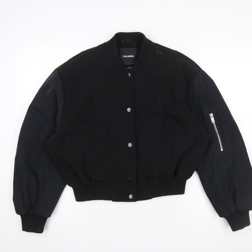 Pull&Bear Women's Black XS Varsity Bomber Jacket