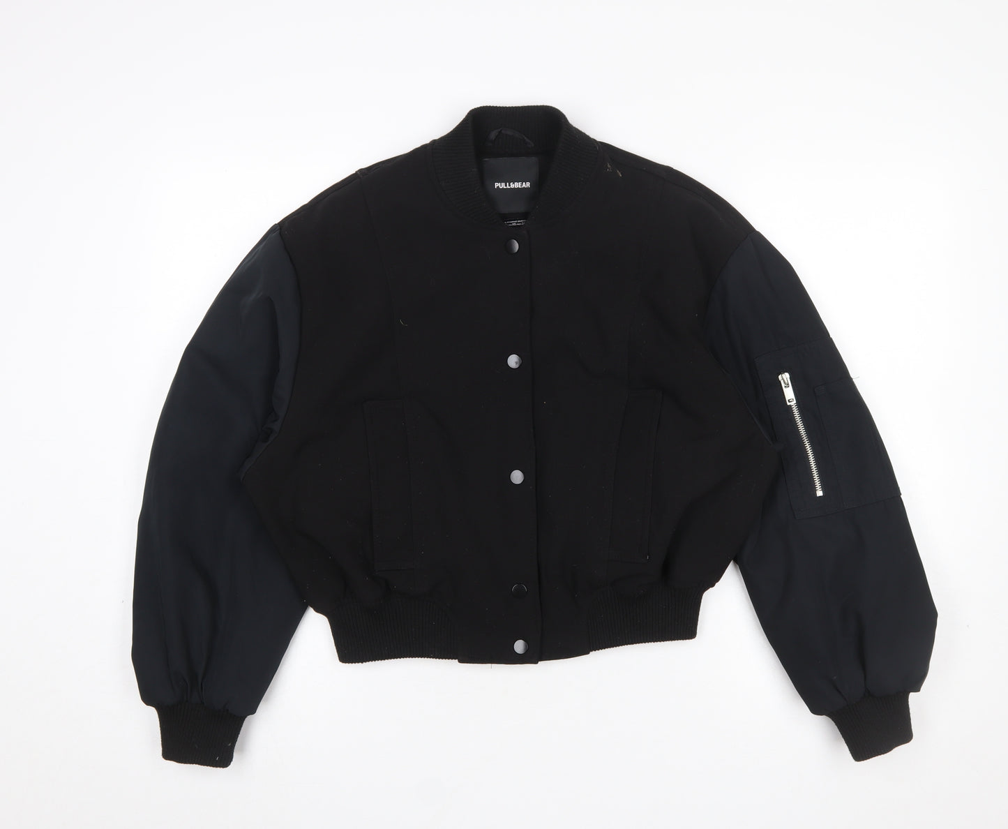 Pull&Bear Women's Black XS Varsity Bomber Jacket