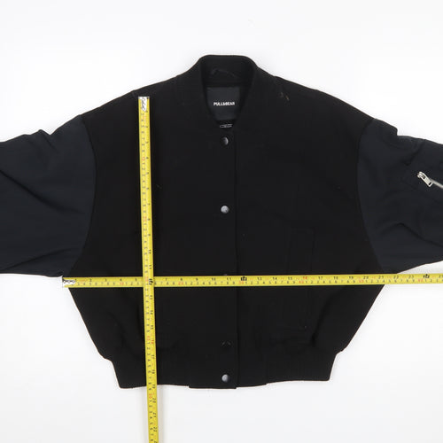Pull&Bear Women's Black XS Varsity Bomber Jacket
