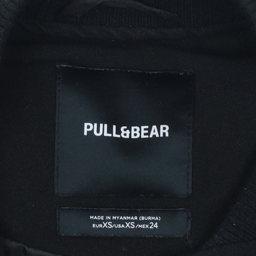 Pull&Bear Women's Black XS Varsity Bomber Jacket