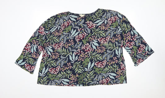 Seasalt Cornwall Womens Navy Floral Organic Cotton Top UK 16