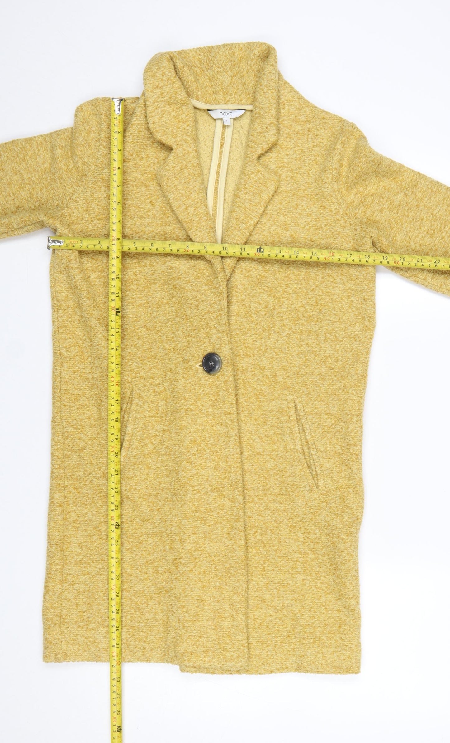 Next Women’s Yellow Mid-Length Polyester Overcoat Size 6