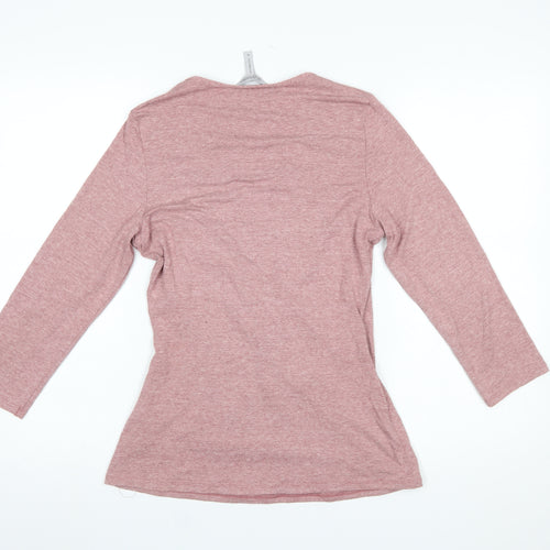 Bravissimo Women's Pink Wrap Jersey 3/4 Sleeve Blouse Size 10