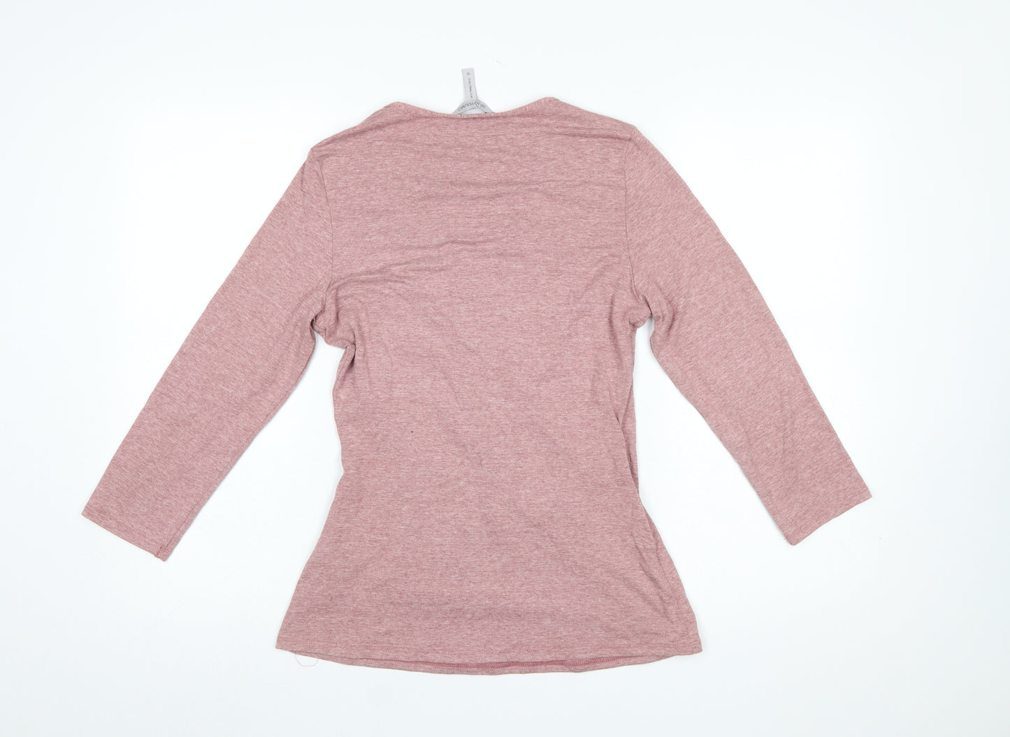 Bravissimo Women's Pink Wrap Jersey 3/4 Sleeve Blouse Size 10