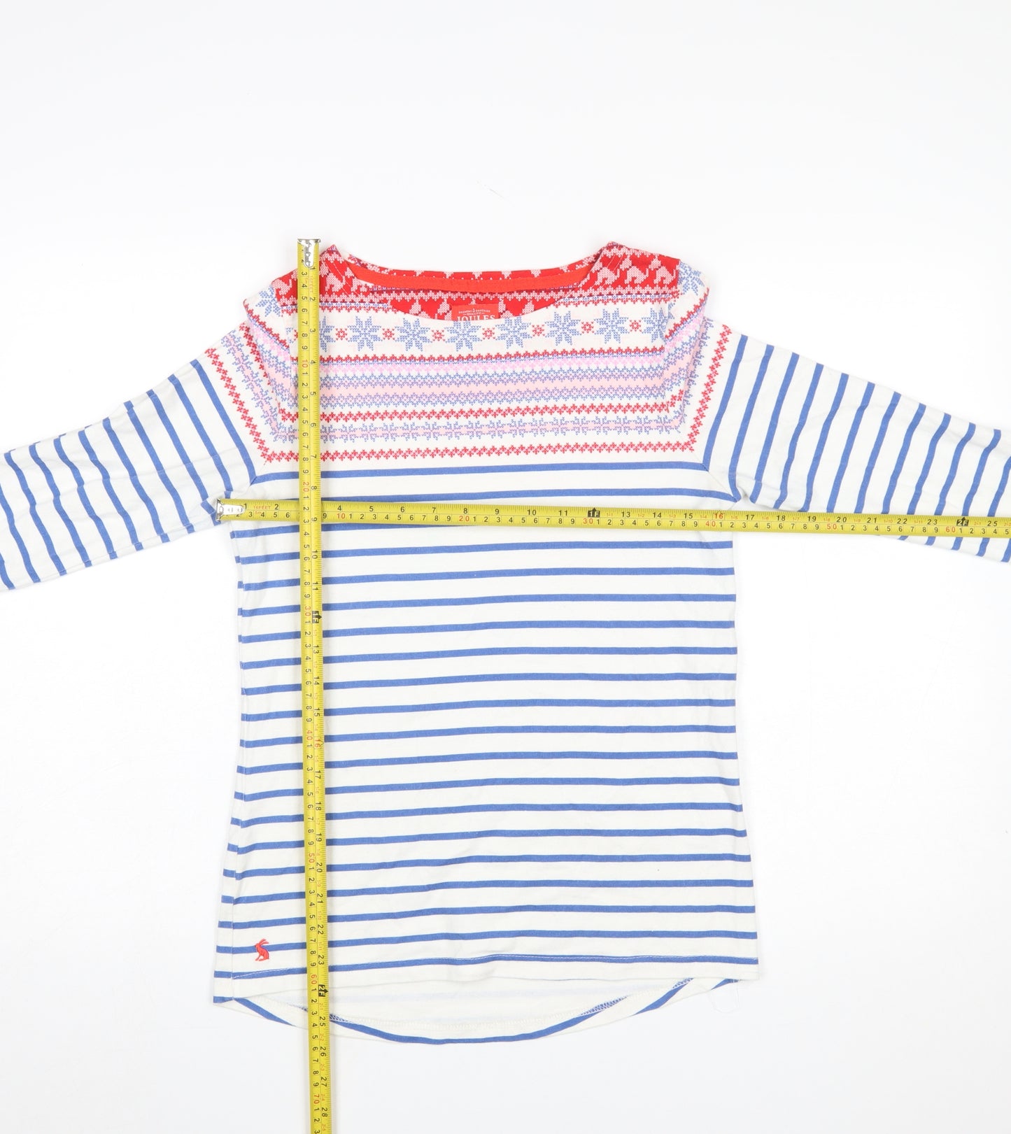 Joules Womens Multicoloured Striped Cotton Long Sleeve Top Size 10