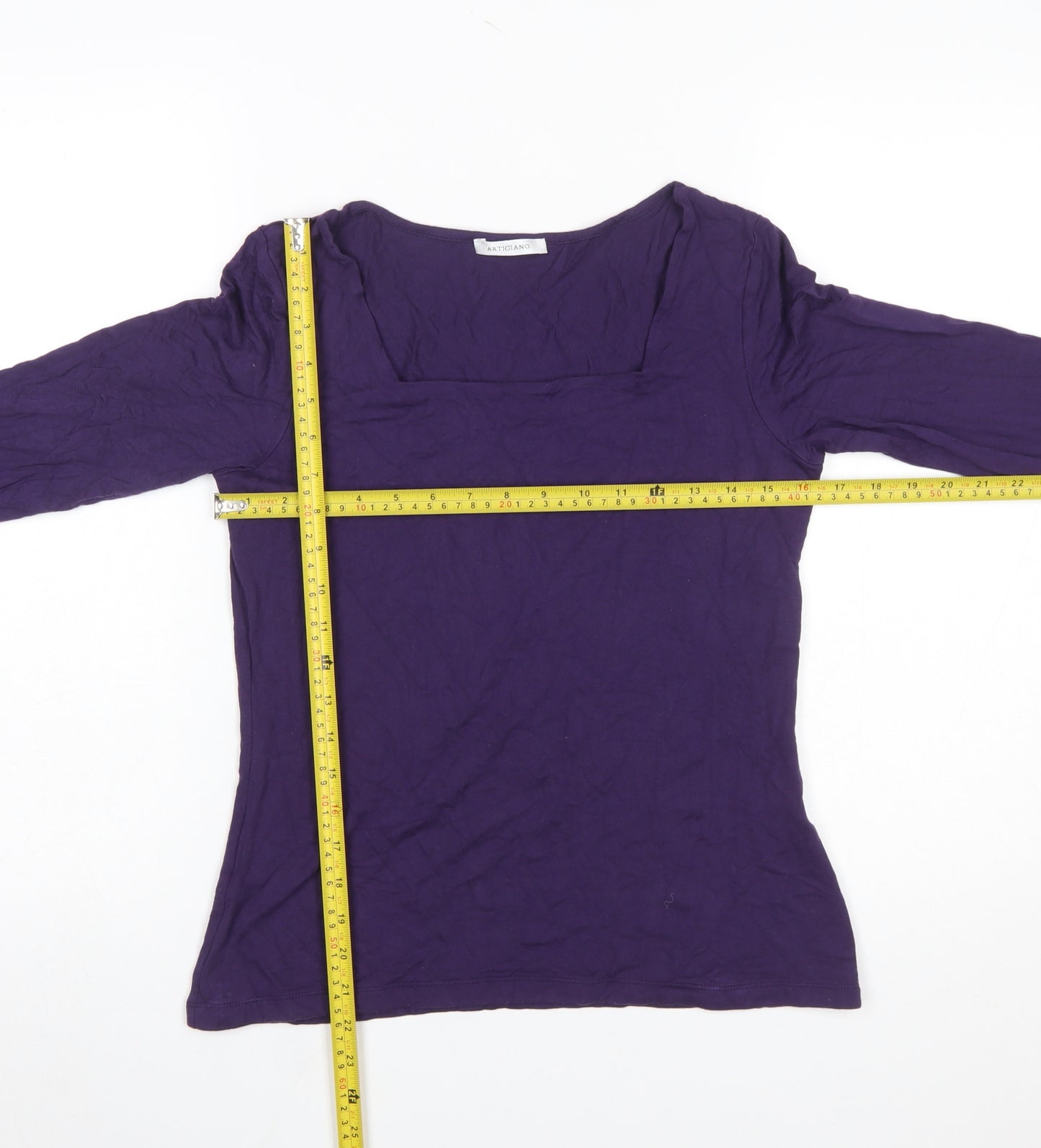 Artigiano Women's Purple Jersey Blouse Size 14