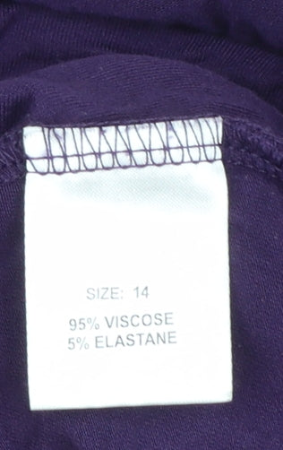 Artigiano Women's Purple Jersey Blouse Size 14