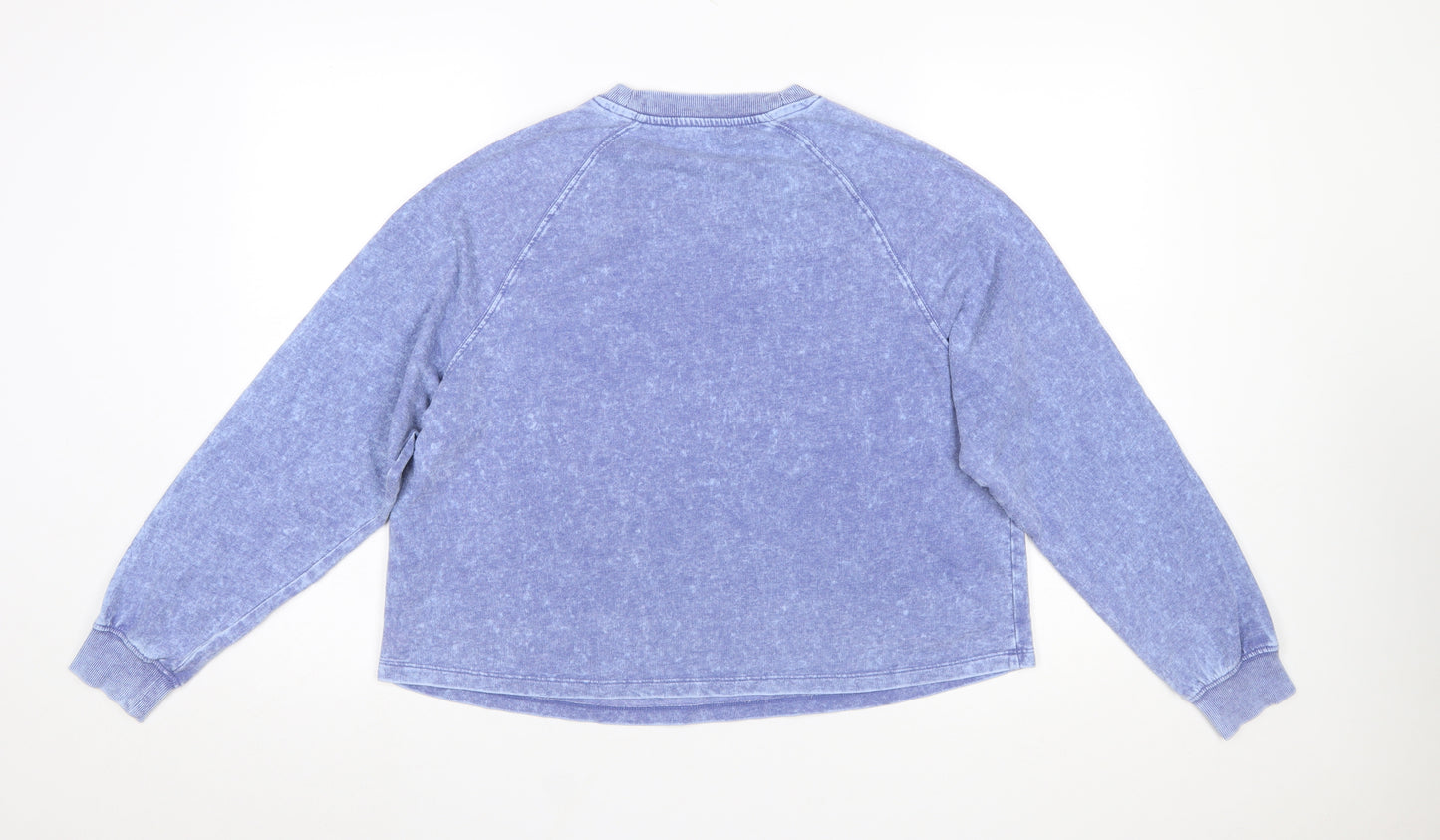 New Look Women’s Blue Long Sleeve Crew Neck Embroidered T-Shirt Size 14