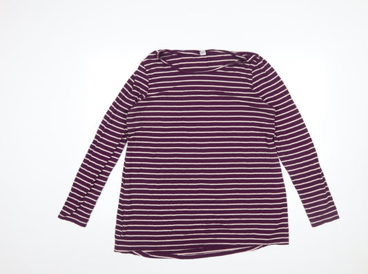Old Navy Women’s Purple Striped Long Sleeve Viscose T-Shirt XL Tall