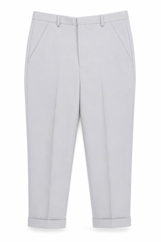 Front view of ASOS Women’s Grey Regular Fit Chino Trousers, size UK 12
