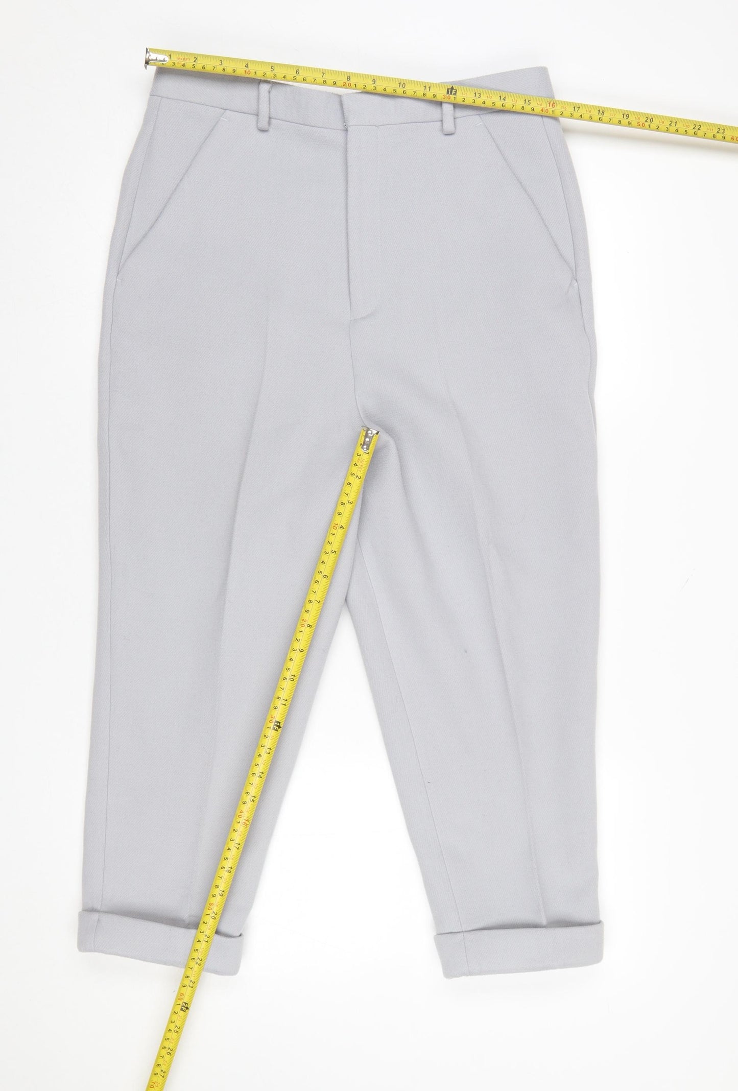 ASOS Women’s Grey Regular Fit Chino Trousers Size 12
