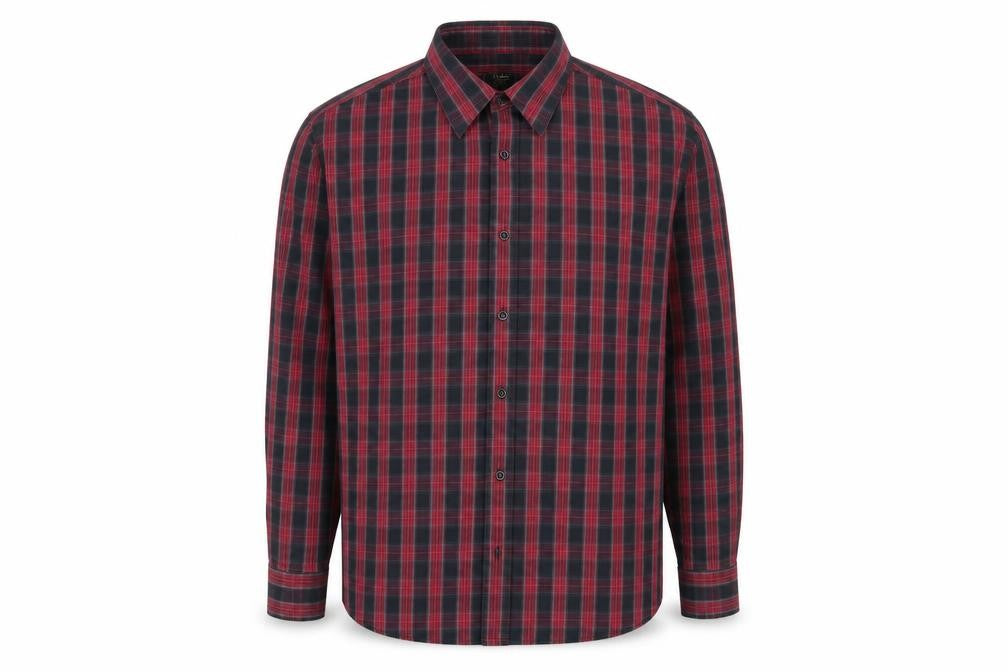 Cotton Traders Men's Red Check Long Sleeve Casual Shirt Size L