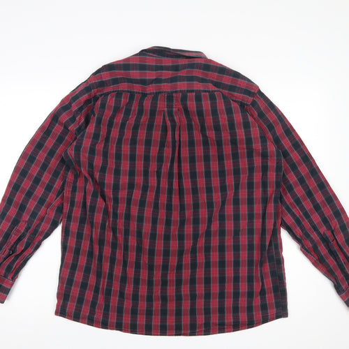 Cotton Traders Men's Red Check Long Sleeve Casual Shirt Size L
