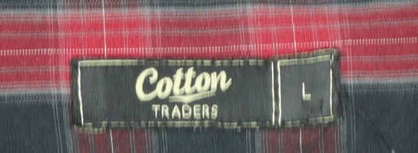 Cotton Traders Men's Red Check Long Sleeve Casual Shirt Size L