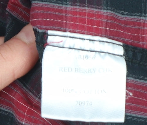 Cotton Traders Men's Red Check Long Sleeve Casual Shirt Size L