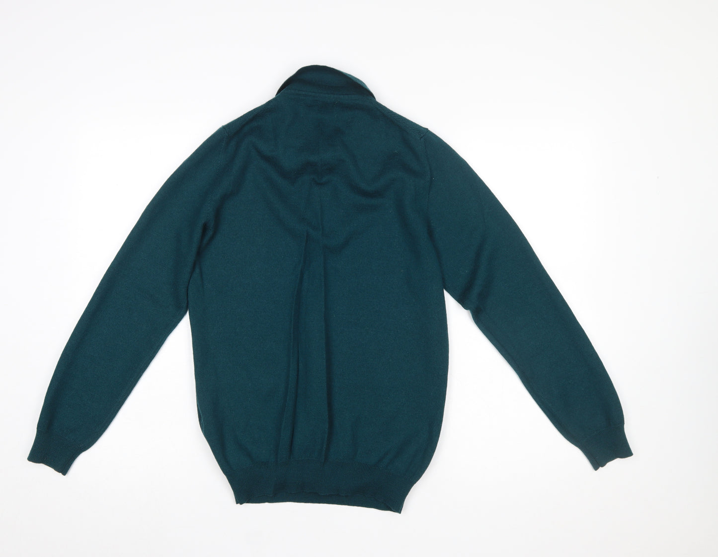 Marks and Spencer Men’s Green Merino Blend Henley Jumper Small