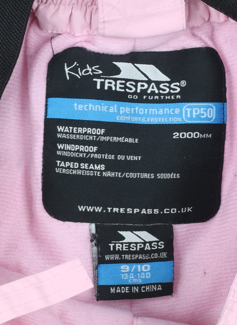 Trespass Girls Pink Snow Pants 9-10 Years Waterproof Windproof TP50