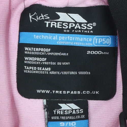 Trespass Girls Pink Snow Pants 9-10 Years Waterproof Windproof TP50