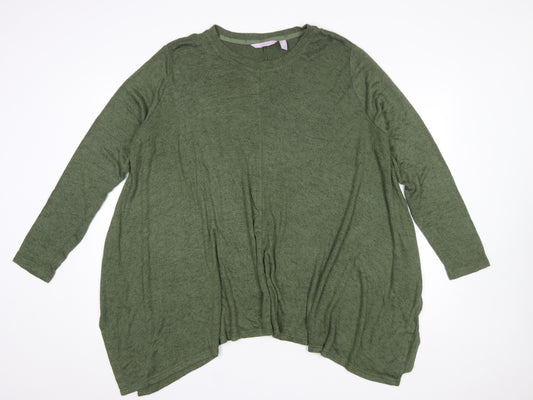 ModernSoul Womens Green XL Relaxed Tunic Long Sleeve Top