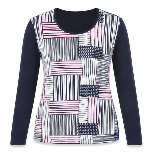 Eugen Klein Women’s Multicoloured Long Sleeve Jersey T-Shirt Size 10