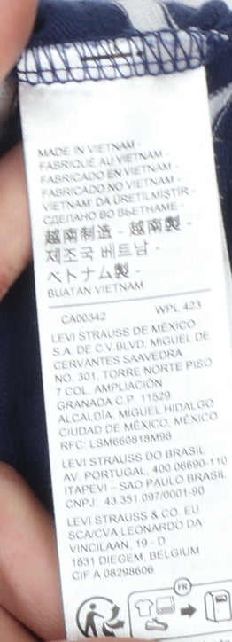 Levi's Women's Blue Striped Cotton Long Sleeve T-Shirt Size S