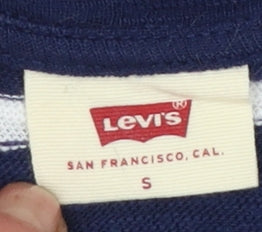 Levi's Women's Blue Striped Cotton Long Sleeve T-Shirt Size S