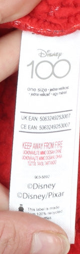 Disney Women Red Fleece Hooded Robe One Size Graphic Print Nightwear