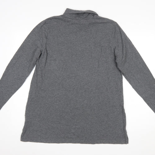 Lands' End Womens Grey Long Sleeve Roll Neck Jersey Top L