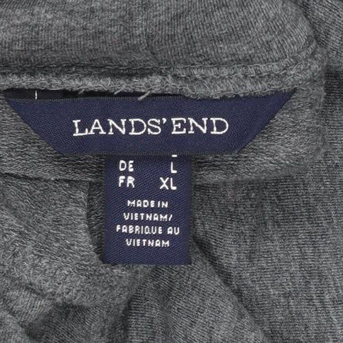Lands' End Womens Grey Long Sleeve Roll Neck Jersey Top L