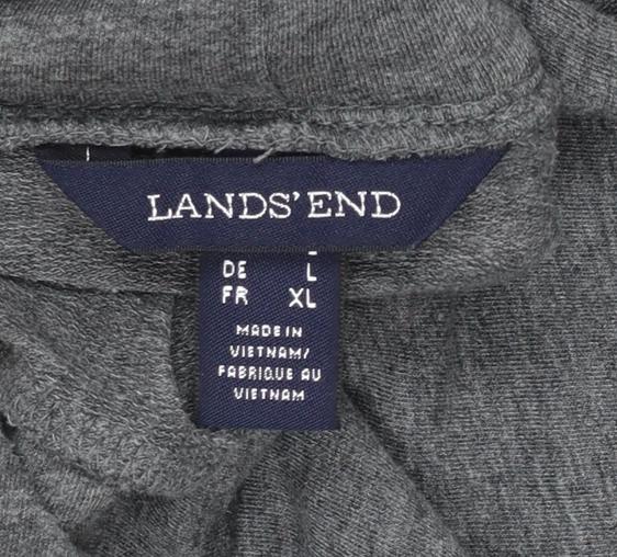 Lands' End Womens Grey Long Sleeve Roll Neck Jersey Top L