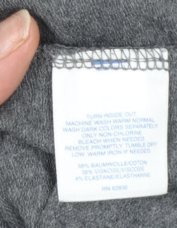 Lands' End Womens Grey Long Sleeve Roll Neck Jersey Top L