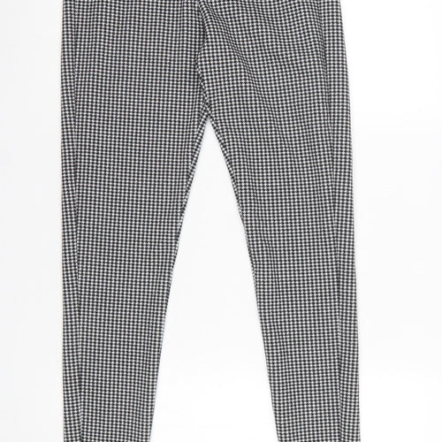 Marks and Spencer Women Black Houndstooth Stretch Leggings Size 10 Long