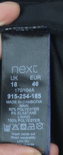 Next Womens Black Velvet Check Sleeveless Tunic Blouse Size 18