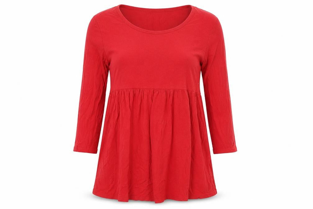 Dorothy Perkins Maternity Red Tunic Blouse UK 10 3/4 Sleeve Viscose