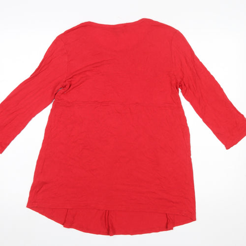 Dorothy Perkins Maternity Red Tunic Blouse UK 10 3/4 Sleeve Viscose