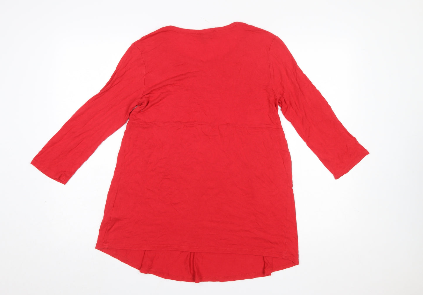 Dorothy Perkins Maternity Red Tunic Blouse UK 10 3/4 Sleeve Viscose