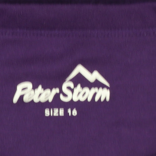 Peter Storm Womens Purple Long Sleeve Basic T-Shirt Size 16