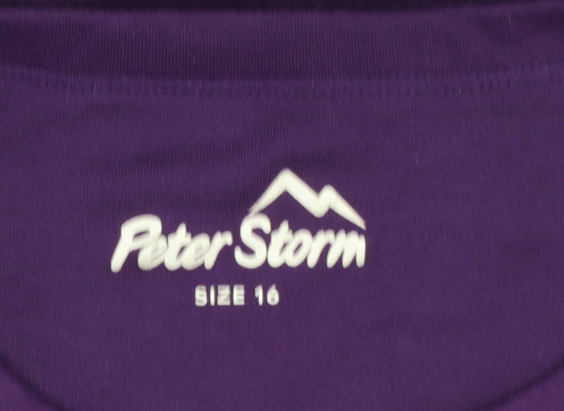 Peter Storm Womens Purple Long Sleeve Basic T-Shirt Size 16