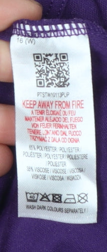 Peter Storm Womens Purple Long Sleeve Basic T-Shirt Size 16