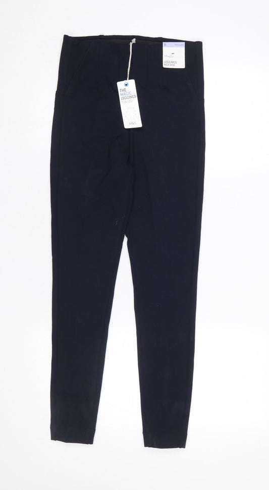 Marks and Spencer Women’s Black High Rise Magic Leggings Size 8 Regular