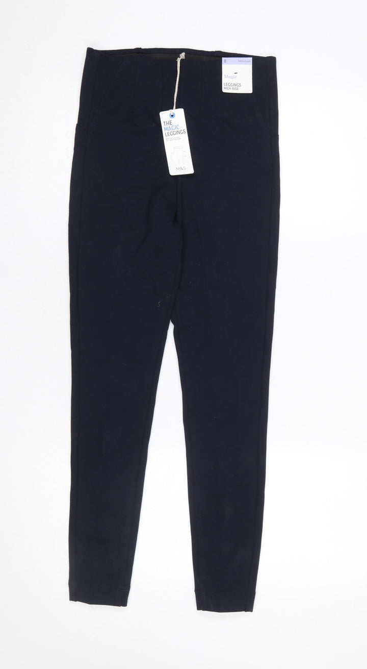 Marks and Spencer Women’s Black High Rise Magic Leggings Size 8 Regular
