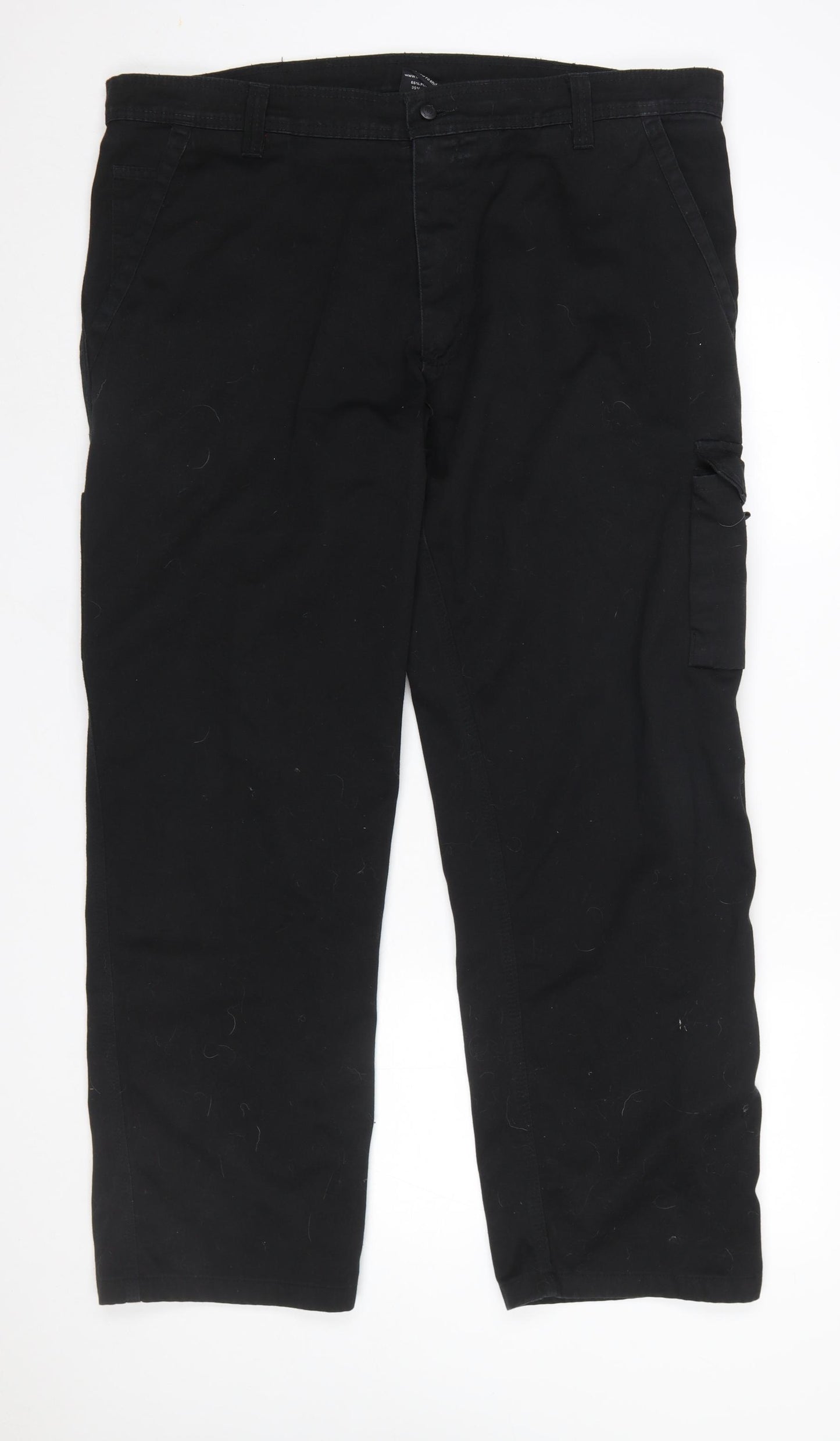 ORN Mens Black Cargo Workwear Trousers Size 42R Polyester Cotton