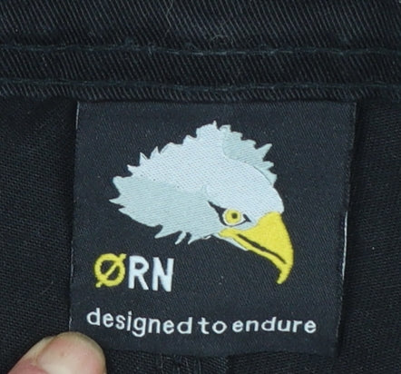 ORN Mens Black Cargo Workwear Trousers Size 42R Polyester Cotton