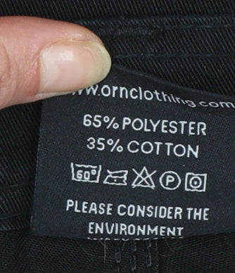 ORN Mens Black Cargo Workwear Trousers Size 42R Polyester Cotton
