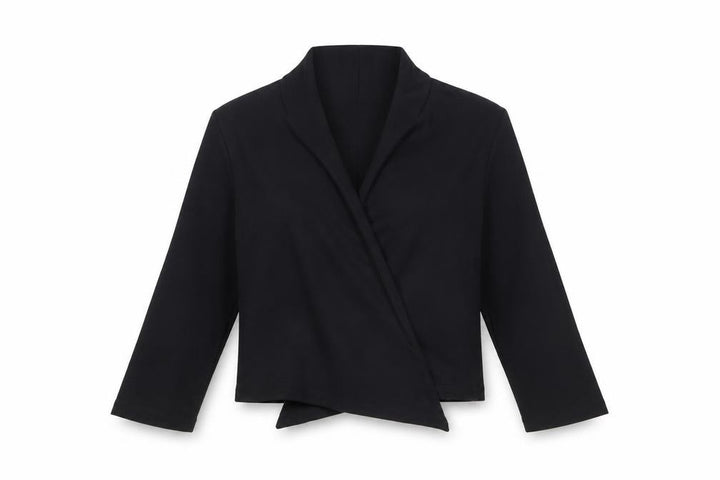 Debenhams Women’s Black Wrap Blouse Size 14 Long Sleeve Cotton Blend